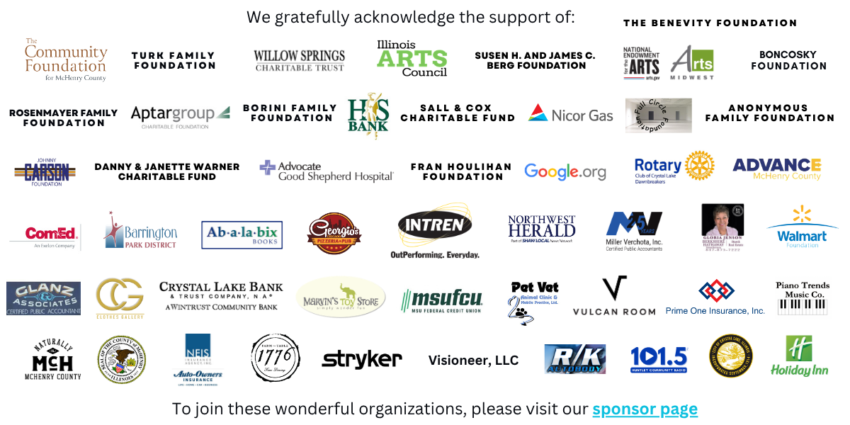 A collage of logos representing various foundations, businesses, and organizations that support a community initiative, including banks, media, local services, and charitable foundations.